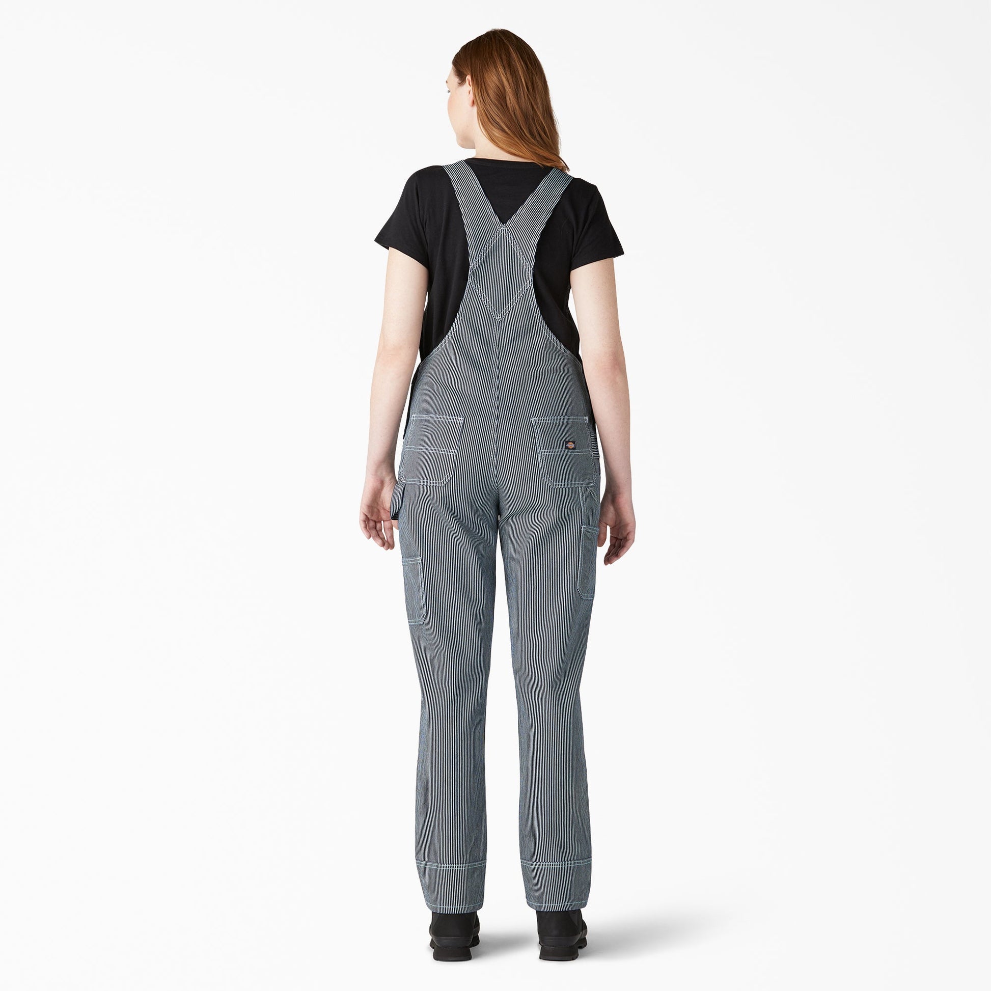 Women's Hickory Stripe Boyfriend Fit Bib Overalls For Women | Dickies