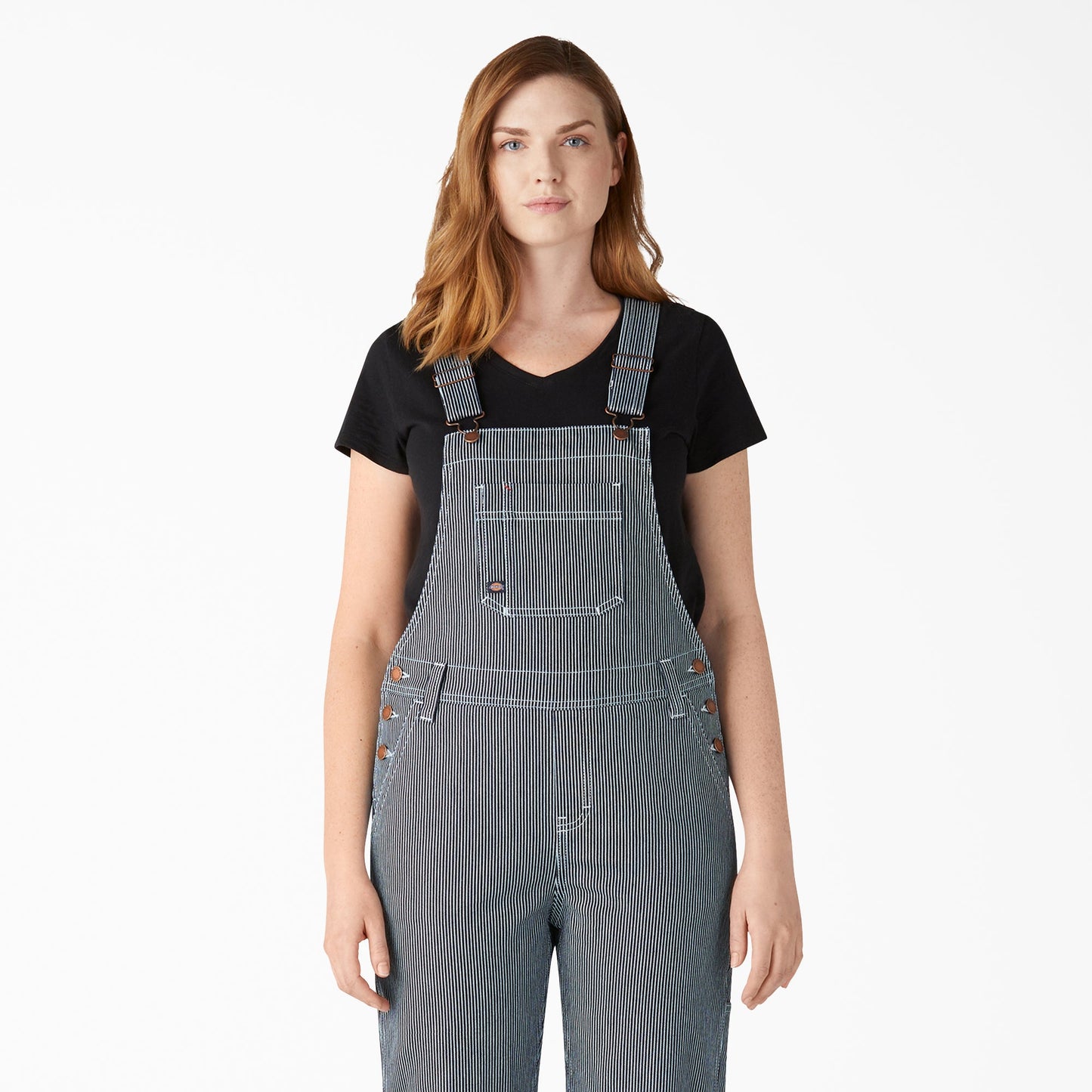 Women's Hickory Stripe Boyfriend Fit Bib Overalls For Women | Dickies
