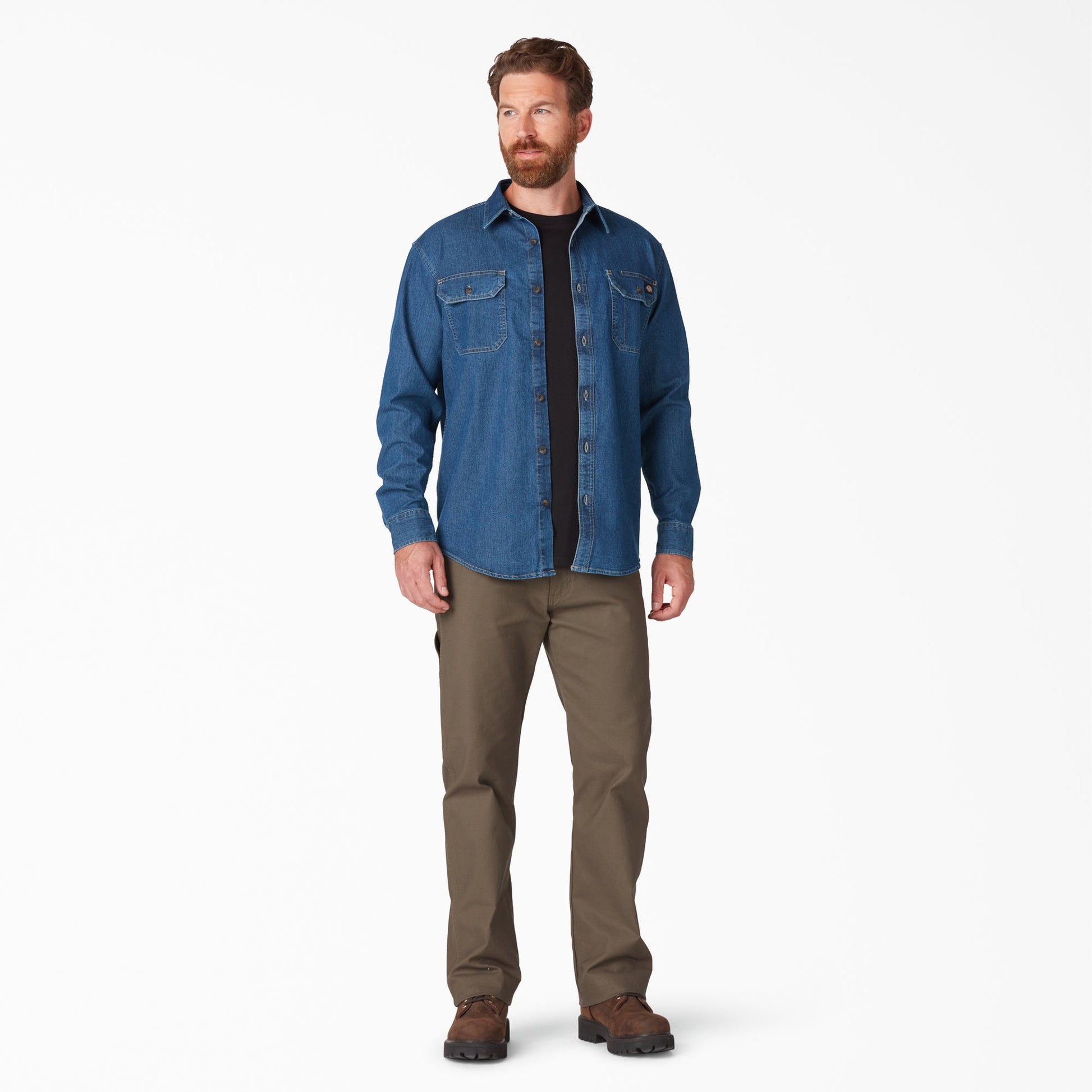 FLEX Denim Long Sleeve Shirt For Men | Dickies