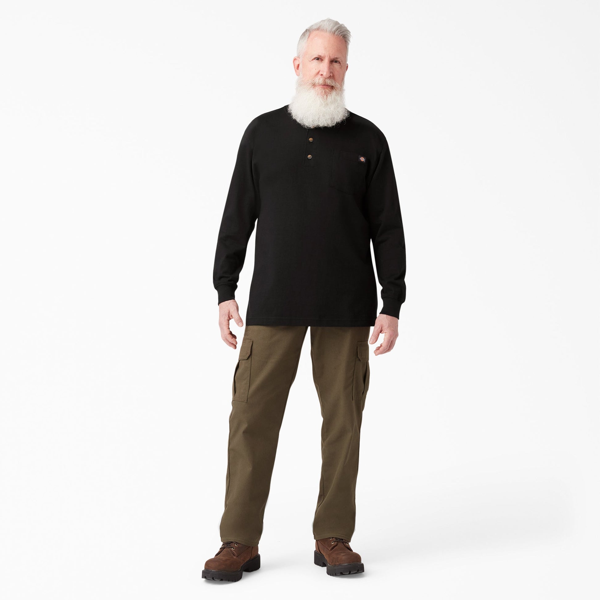 Heavyweight Long Sleeve Henley T-Shirt For Men | Dickies