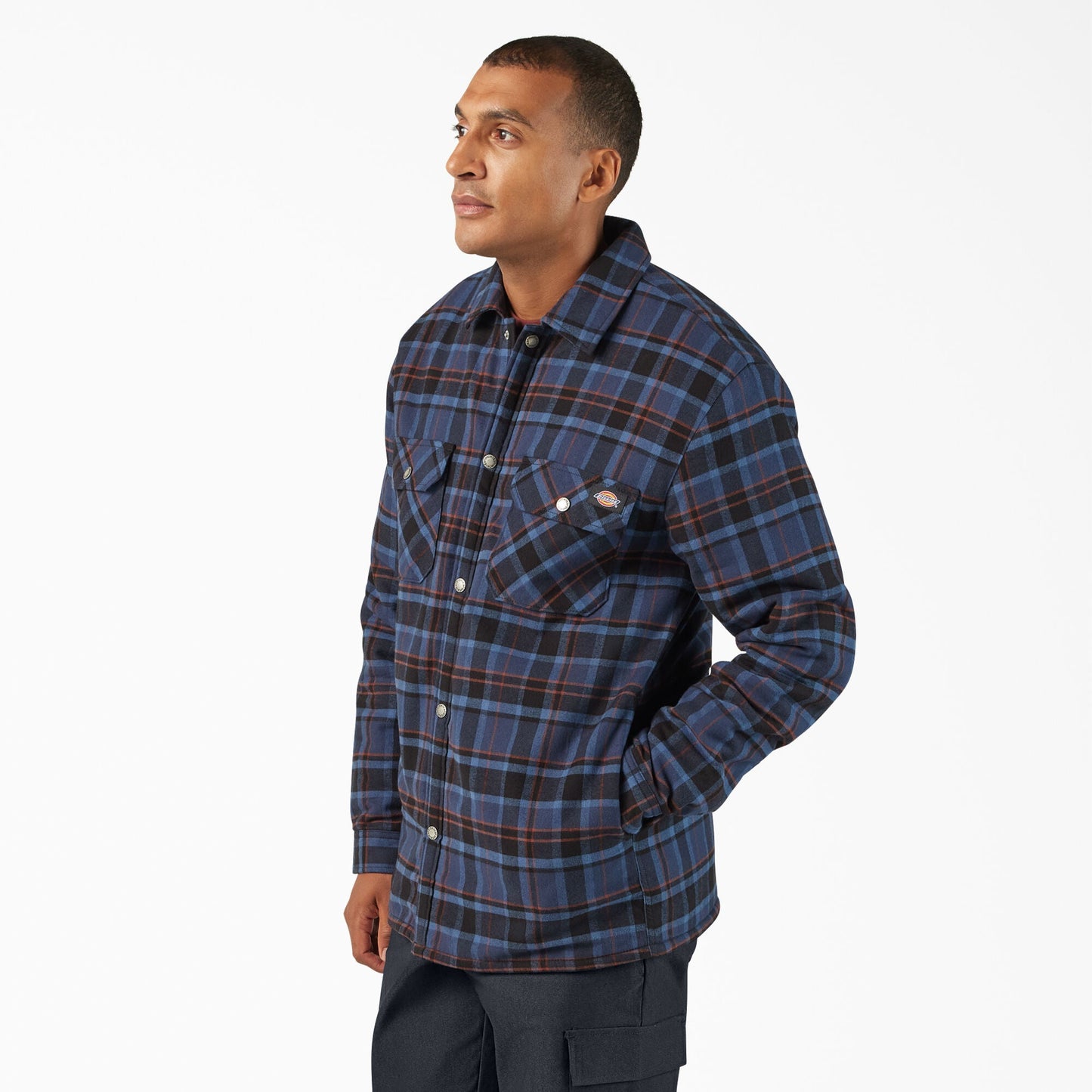 Water Repellent Fleece-Lined Flannel Shirt Jacket For Men|Sale | Dickies