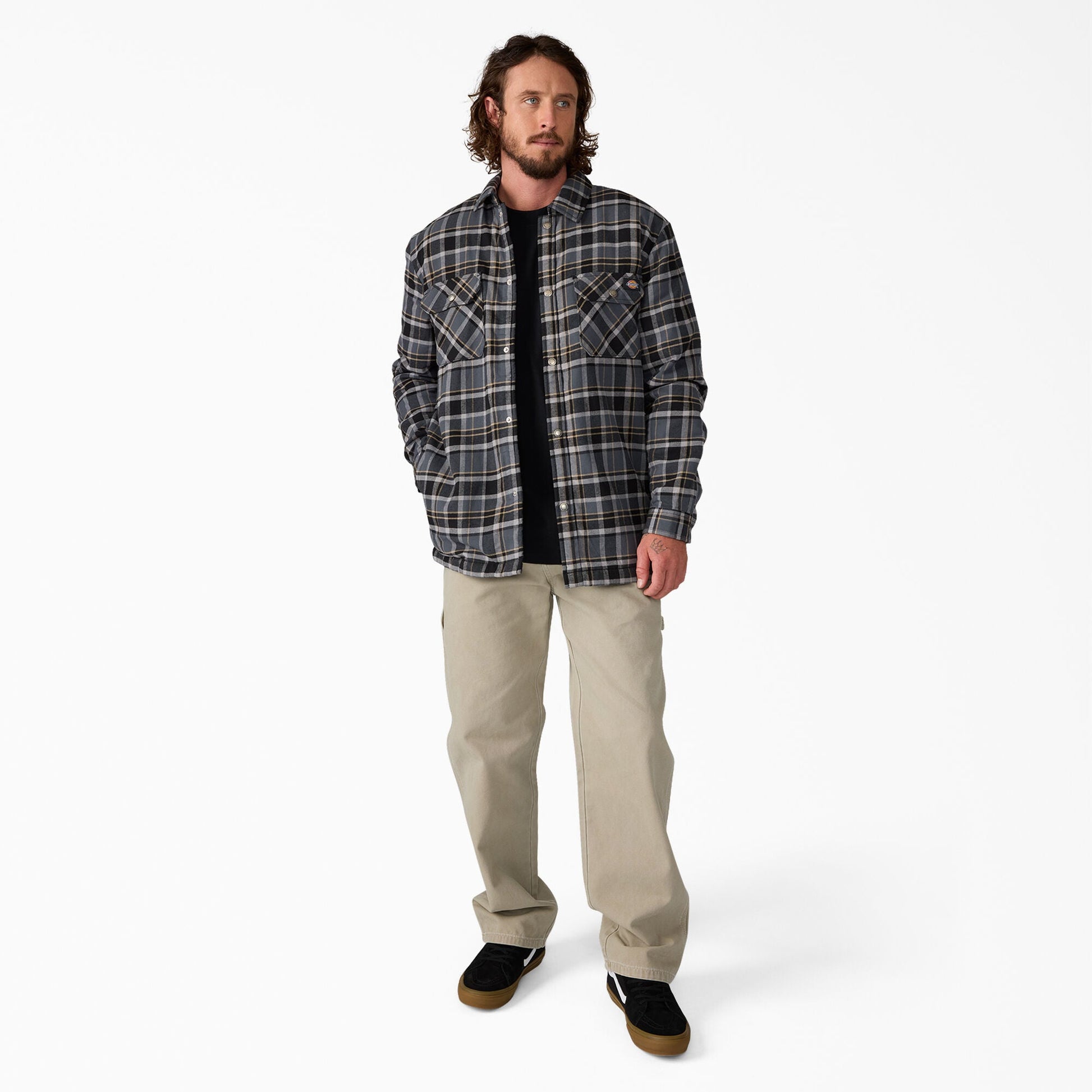 Water Repellent Fleece-Lined Flannel Shirt Jacket For Men|Sale | Dickies