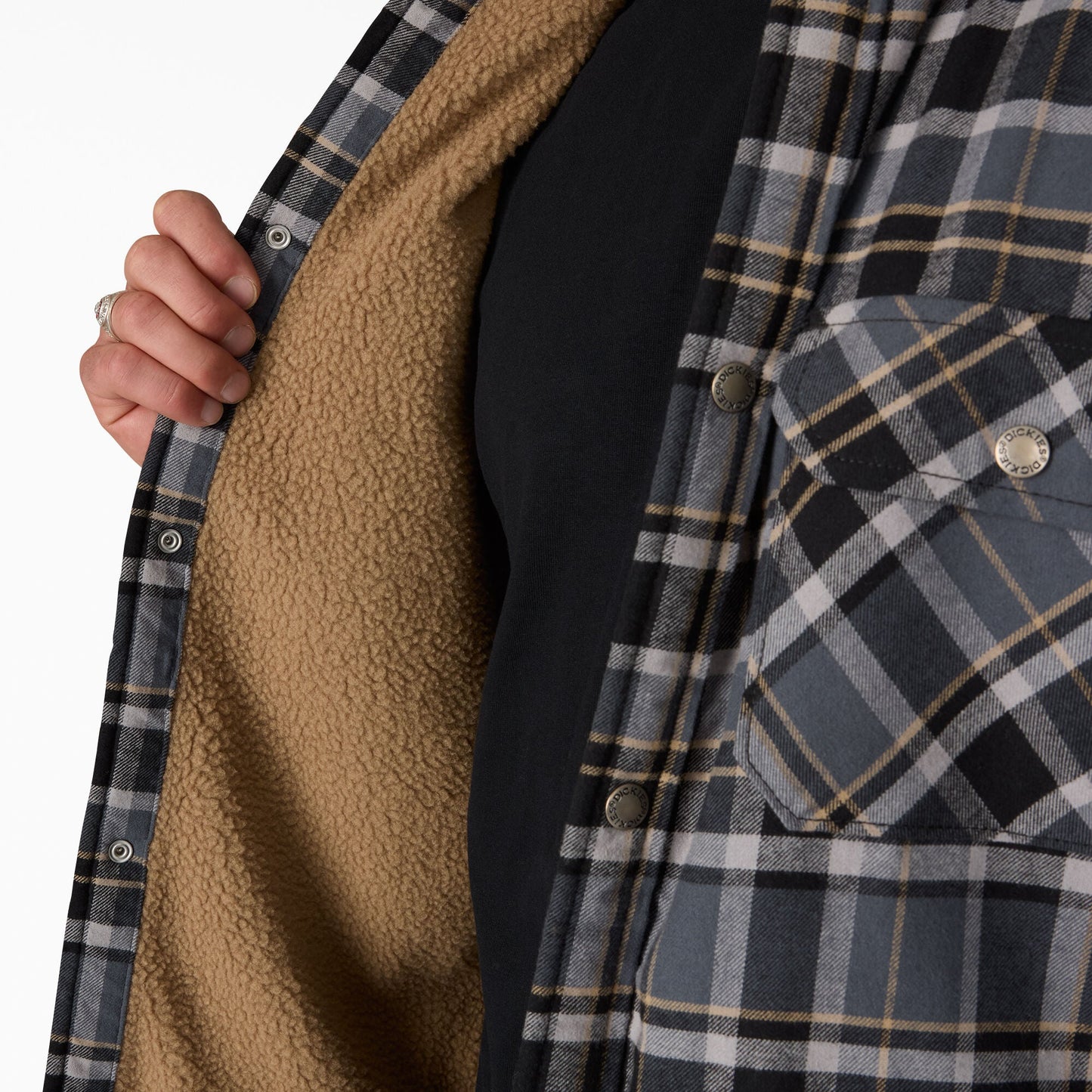 Water Repellent Fleece-Lined Flannel Shirt Jacket For Men|Sale | Dickies
