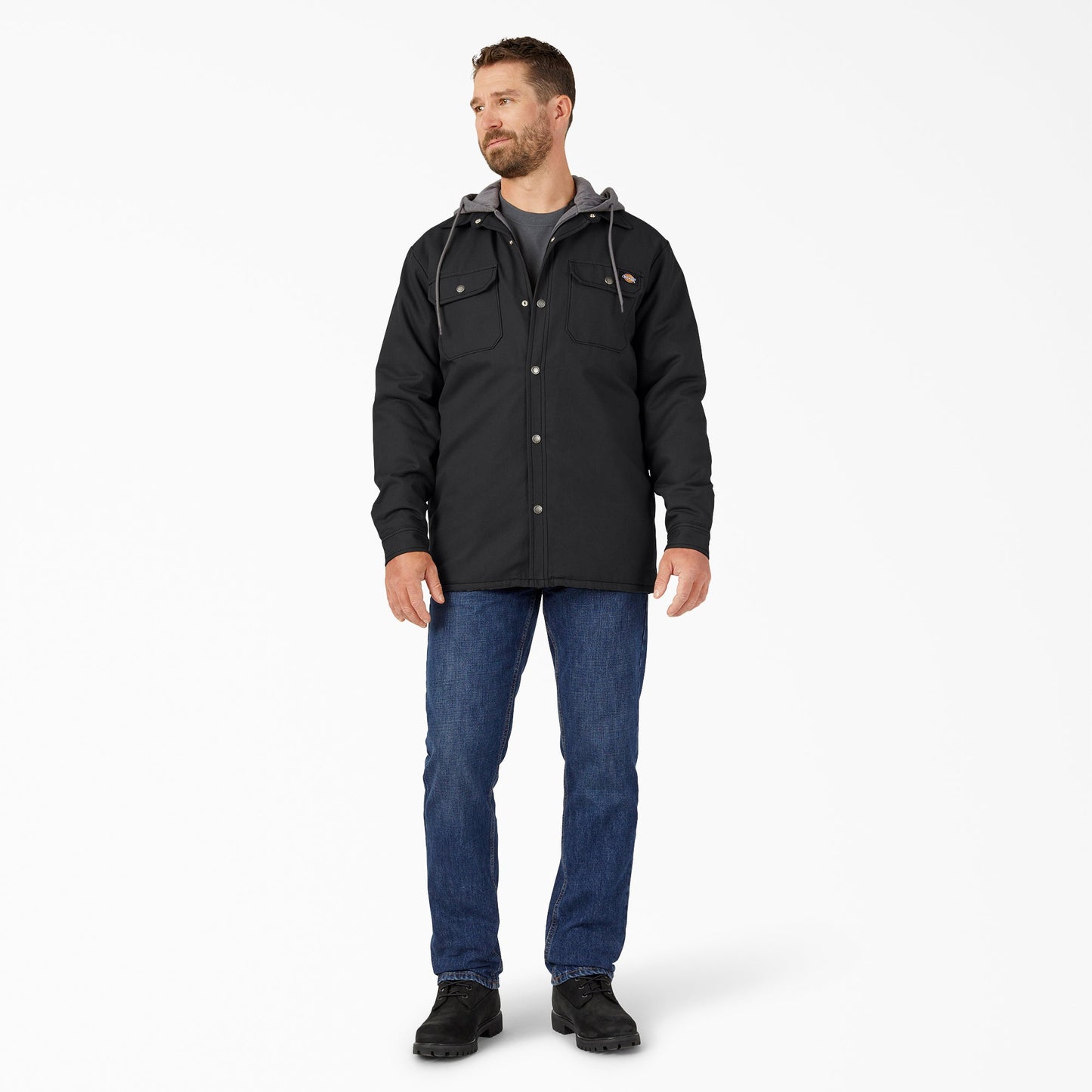Water Repellent Duck Hooded Shirt Jacket For Men | Dickies