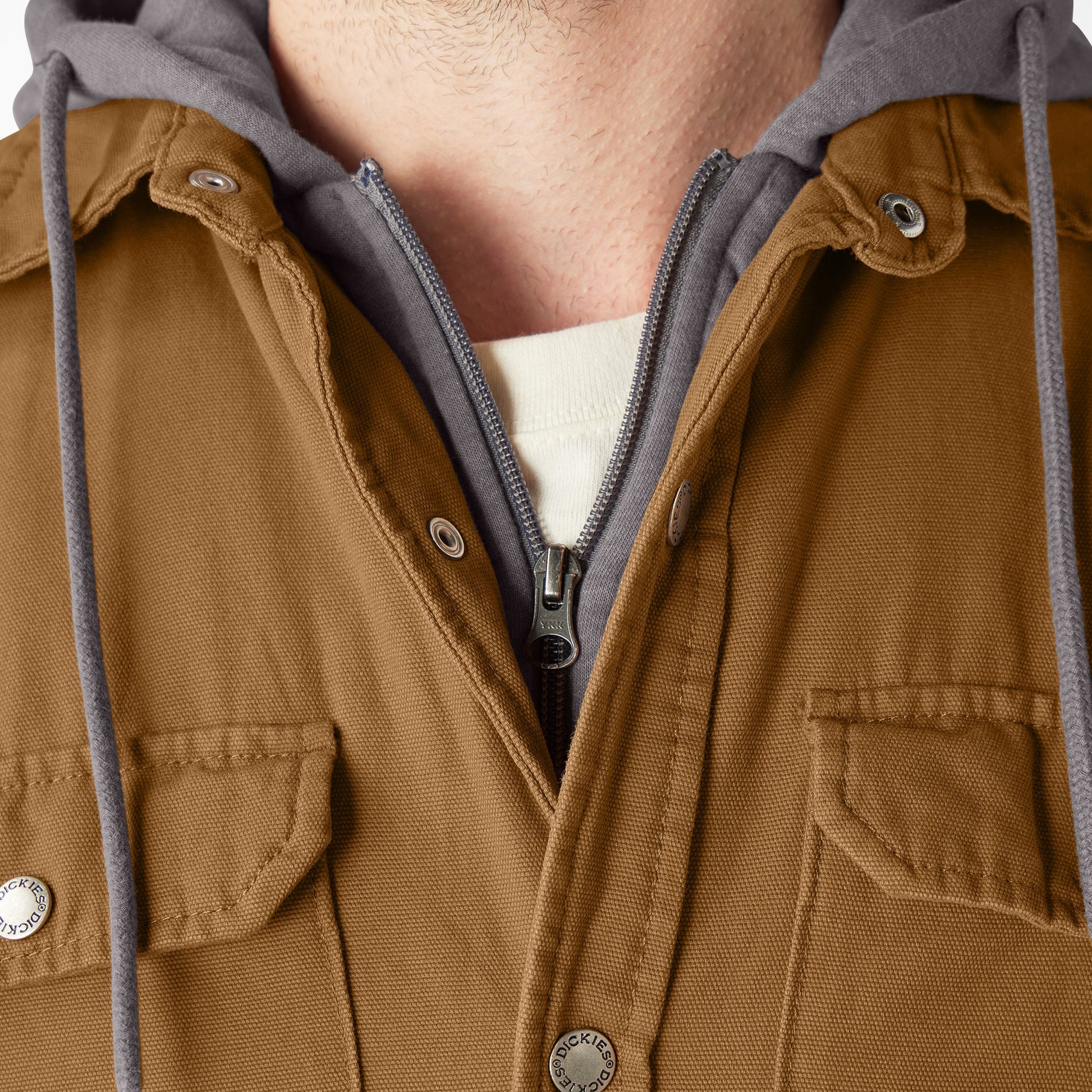 Water Repellent Duck Hooded Shirt Jacket For Sale | Dickies