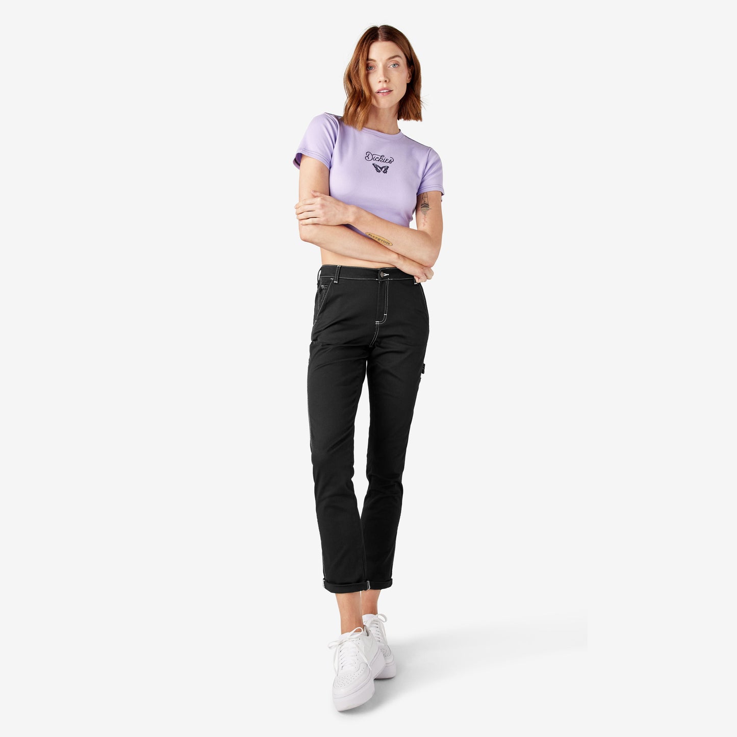 Women's Slim Straight Fit Roll Hem Carpenter Pants For Women | Dickies