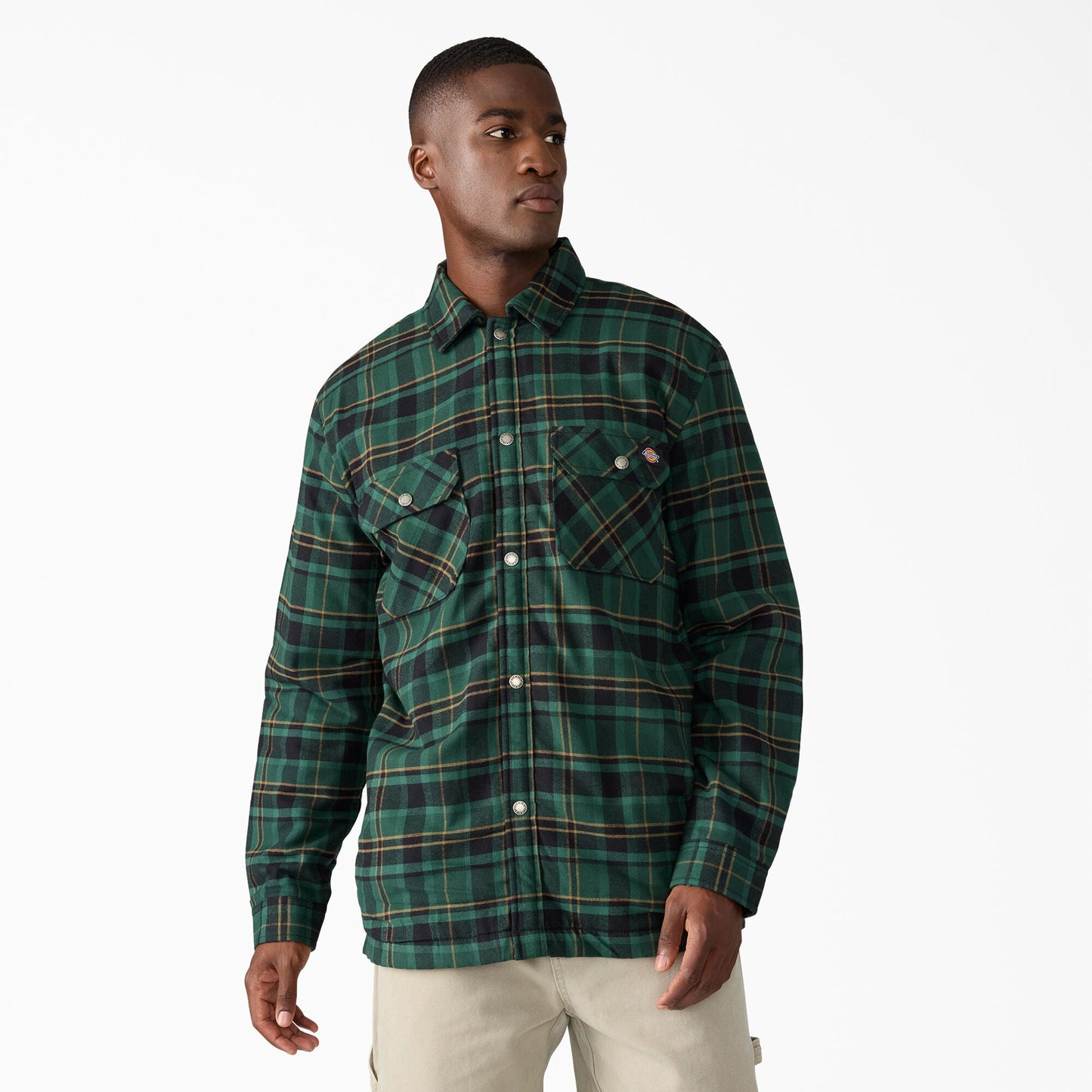 Water Repellent Fleece-Lined Flannel Shirt Jacket For Men|Sale | Dickies