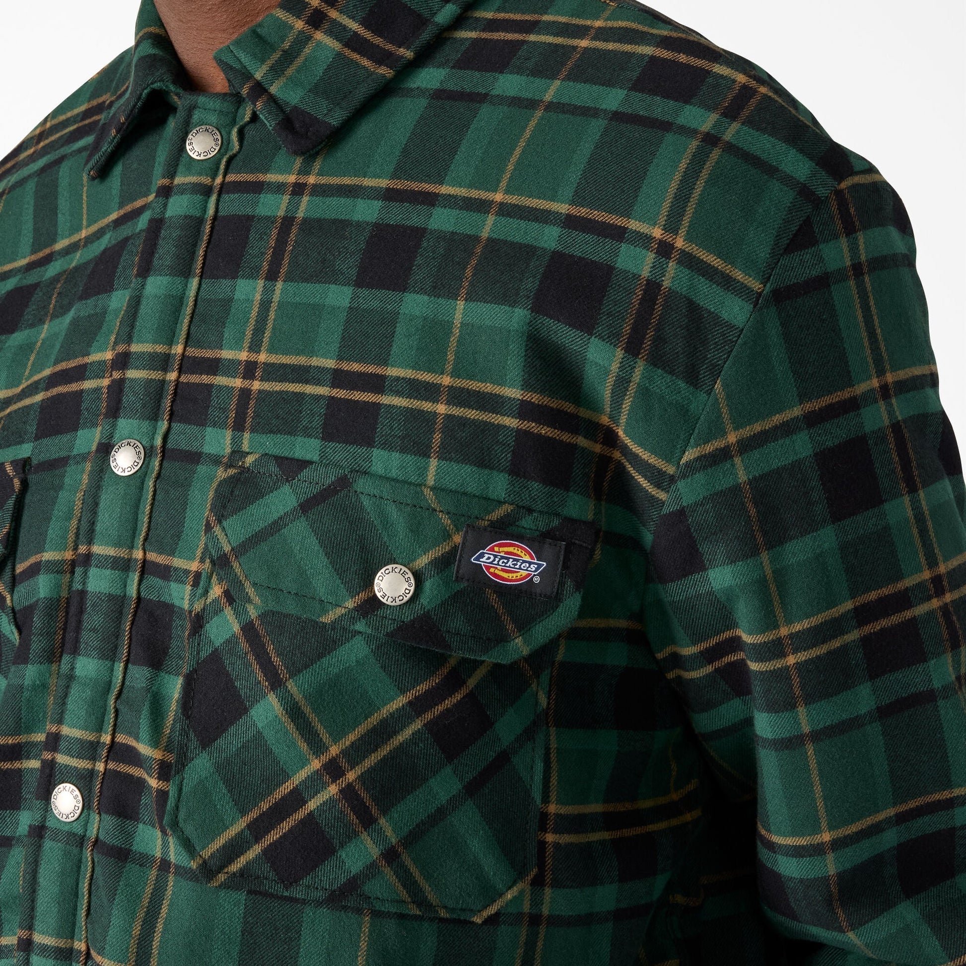 Water Repellent Fleece-Lined Flannel Shirt Jacket For Men|Sale | Dickies